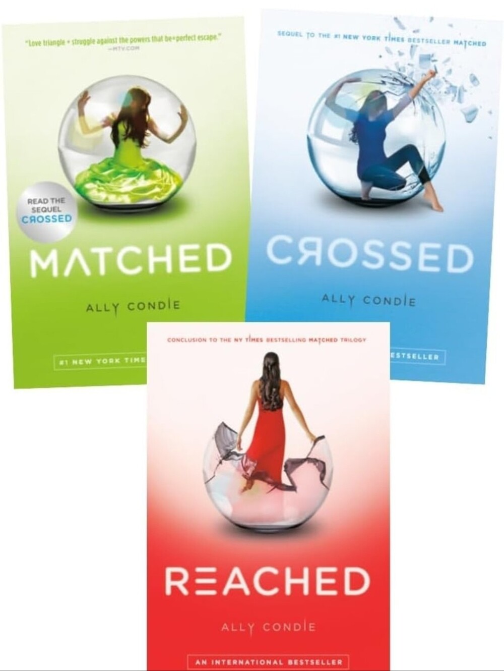 Matched Trilogy Paperback Book Set - Green, Blue, Red Covers